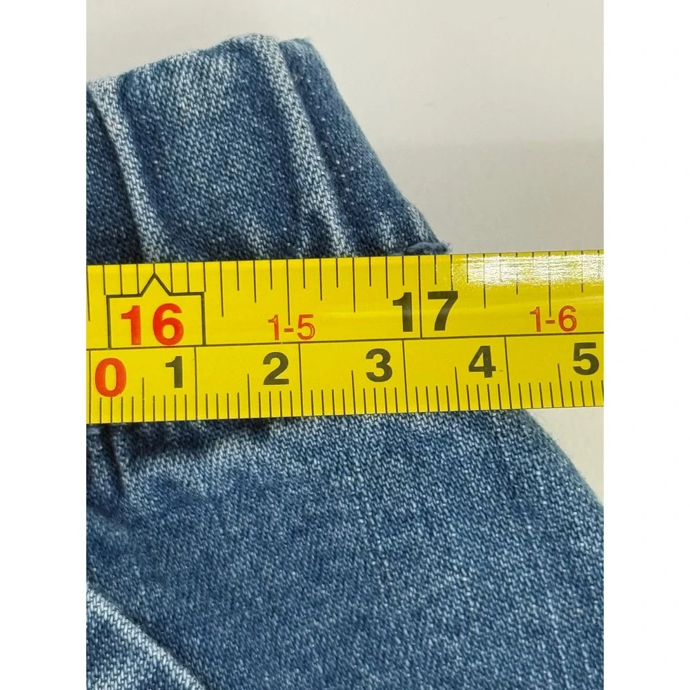 Croft & Barrow Womens Plus Sz 1X Short Blue Elastic Waist Pull On Denim Jeans